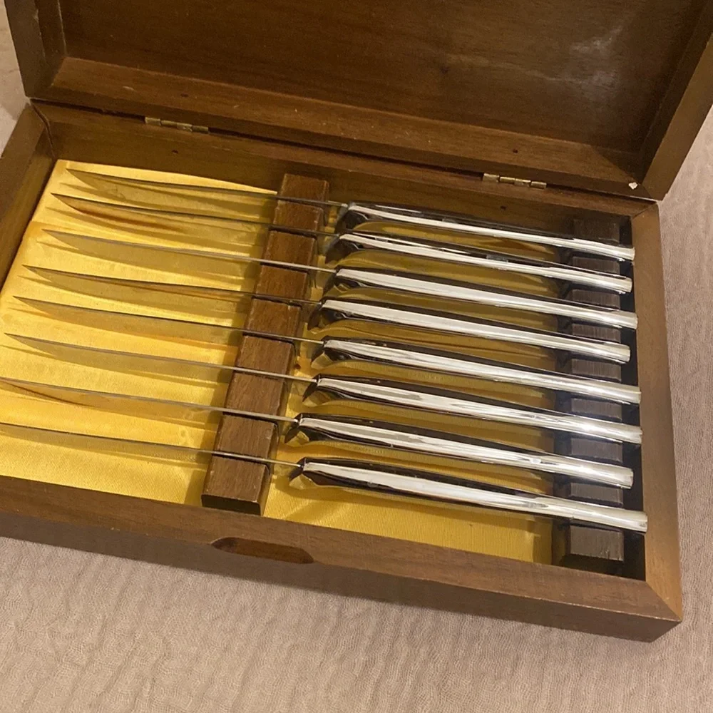 CARVEL HALL Stainless USA Elegant Silver Steak Knife Set ( 8)